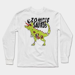 Zombiesaurus T rex Dinosaur Clothing Gifts. Funny Zombie Saurus Vintage Style Long Sleeve T-Shirt